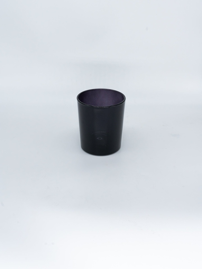 Glanzend transparant zwart glas voor kaarsen MEDIUM