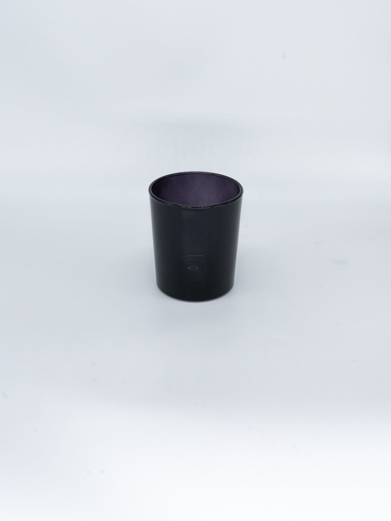 Vetro lucido nero trasparente per candele 30cl