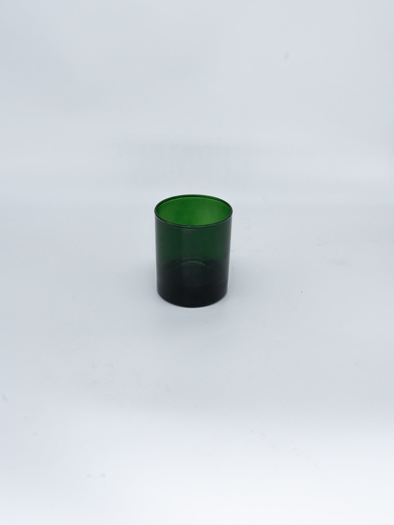 Verre transparent vert émeraude pour bougies 30cl