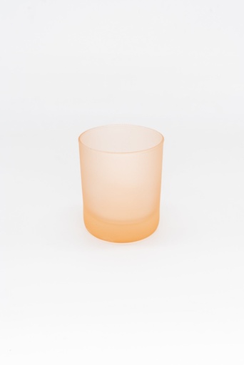 Mat transparant lichtoranje glas voor kaarsen MEDIUM