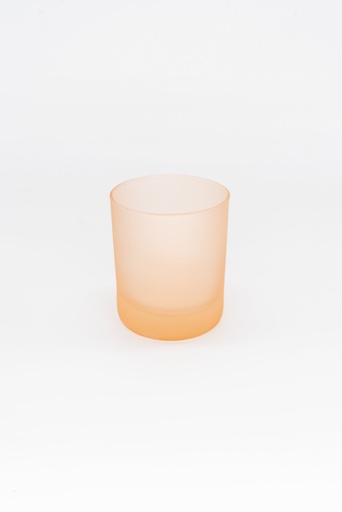 Mat transparant lichtoranje glas voor kaarsen MEDIUM