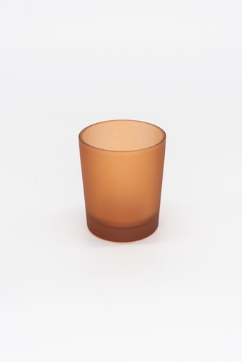 Mat transparant donkeroranje glas voor kaarsen MEDIUM