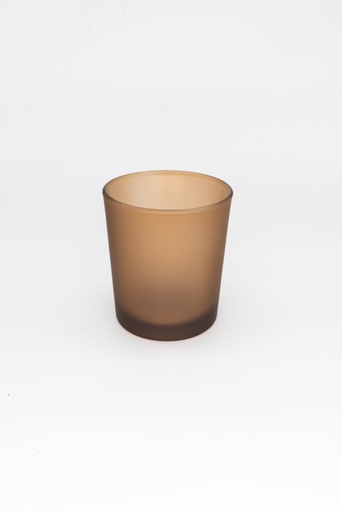 Mat transparant bruin glas voor kaarsen MEDIUM
